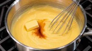 Adding Butter and Vanilla to Custard
