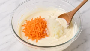 Adding Carrots and Onion to the Dressing