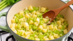 Adding Celery and Potatoes