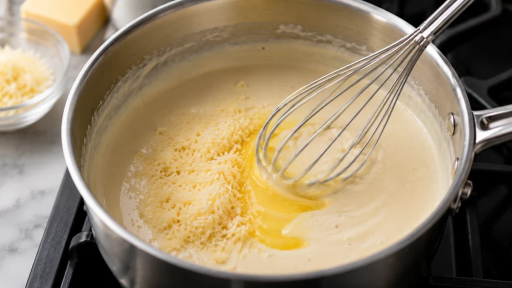 Adding Cheese to Béchamel Sauce