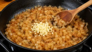 Adding Garlic to the Onions
