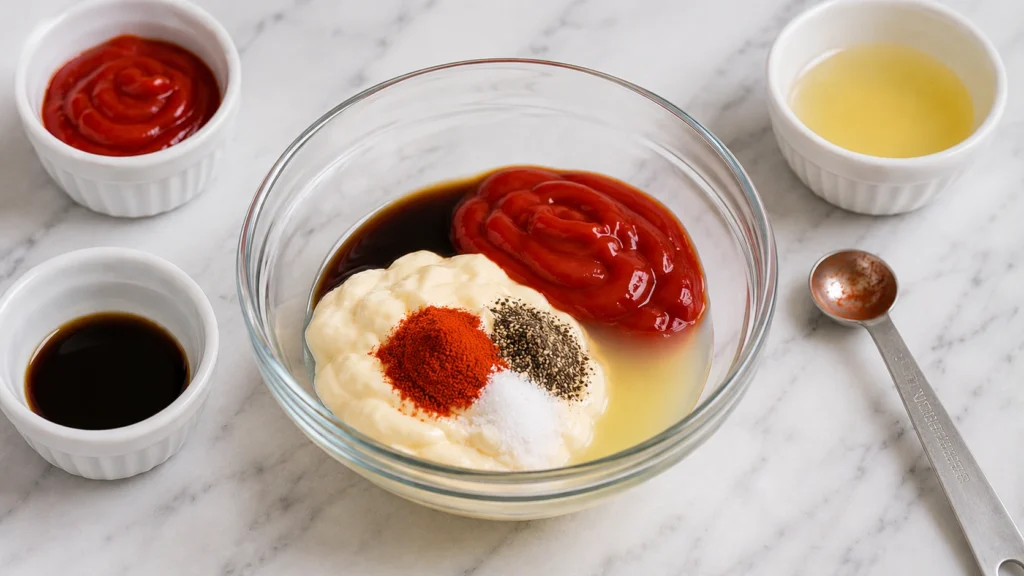 Adding Seasonings to Marie Rose Sauce
