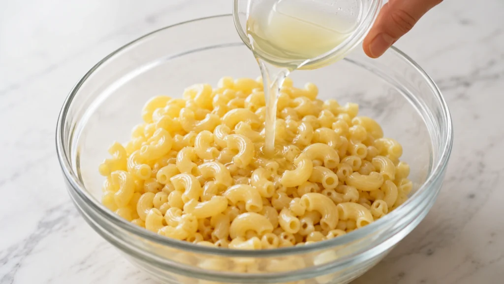 Adding Vinegar to Warm Pasta