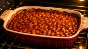 Baking Homemade Baked Beans Until Caramelized