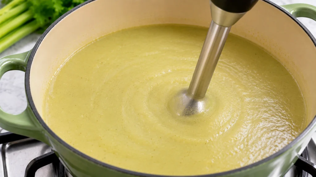 Blending Soup Until Smooth and Creamy
