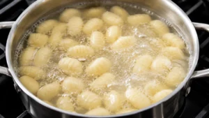 Boiling Gnocchi for Truffle Gnocchi Recipe