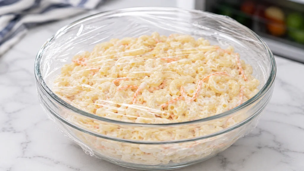 Chilling Mac Salad Before Serving'