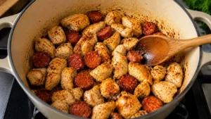 Cooking Chicken with Chorizo
