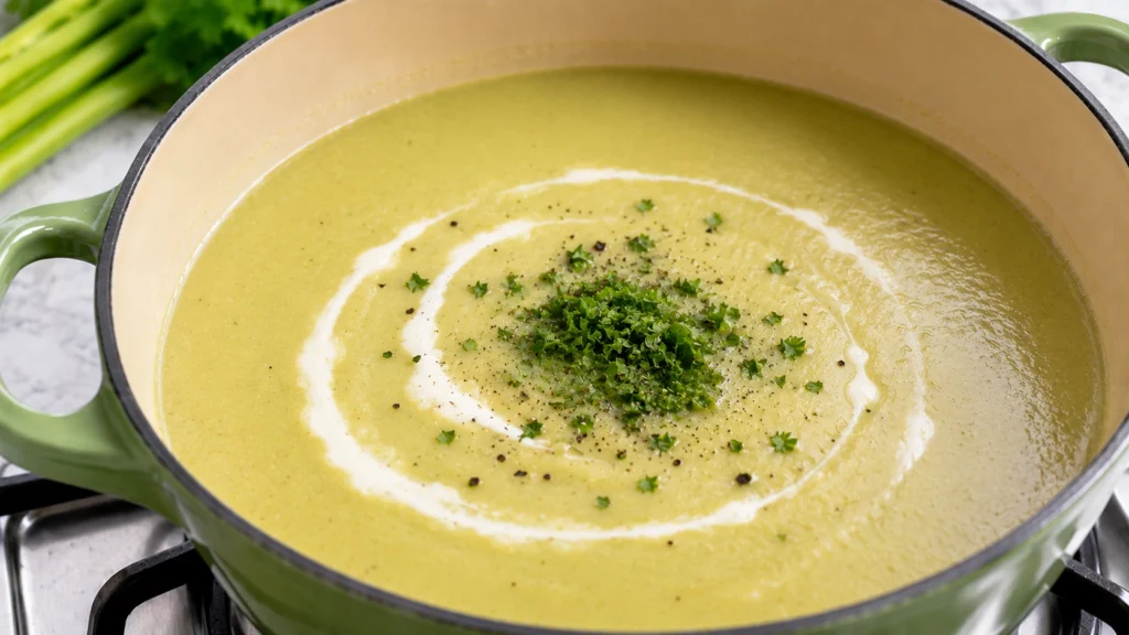 Finished Celery Soup Ready to Serve