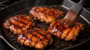 Glazing the Grilled Chicken