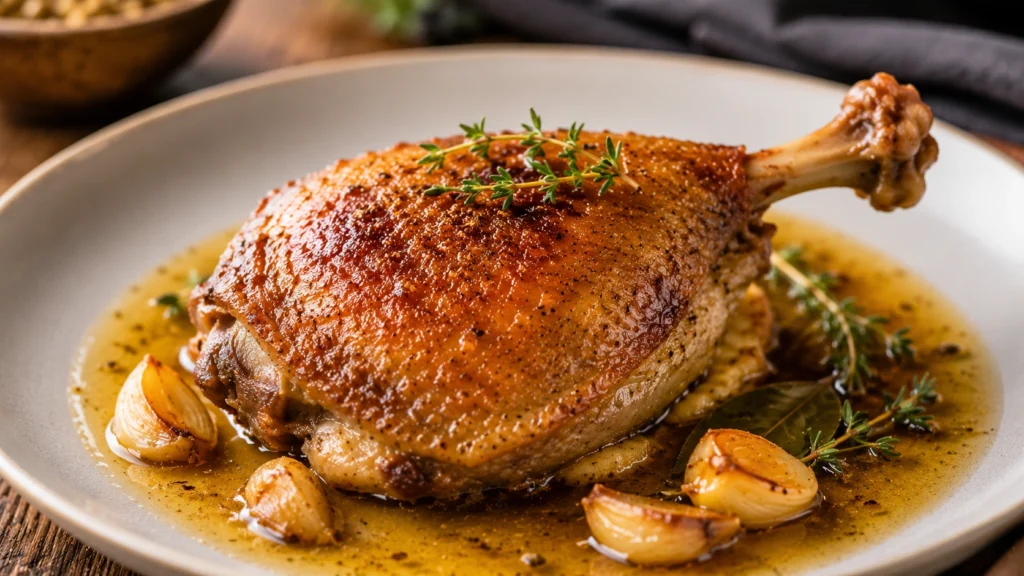 Gordon Ramsay Duck Confit Recipe Served with Crispy Skin