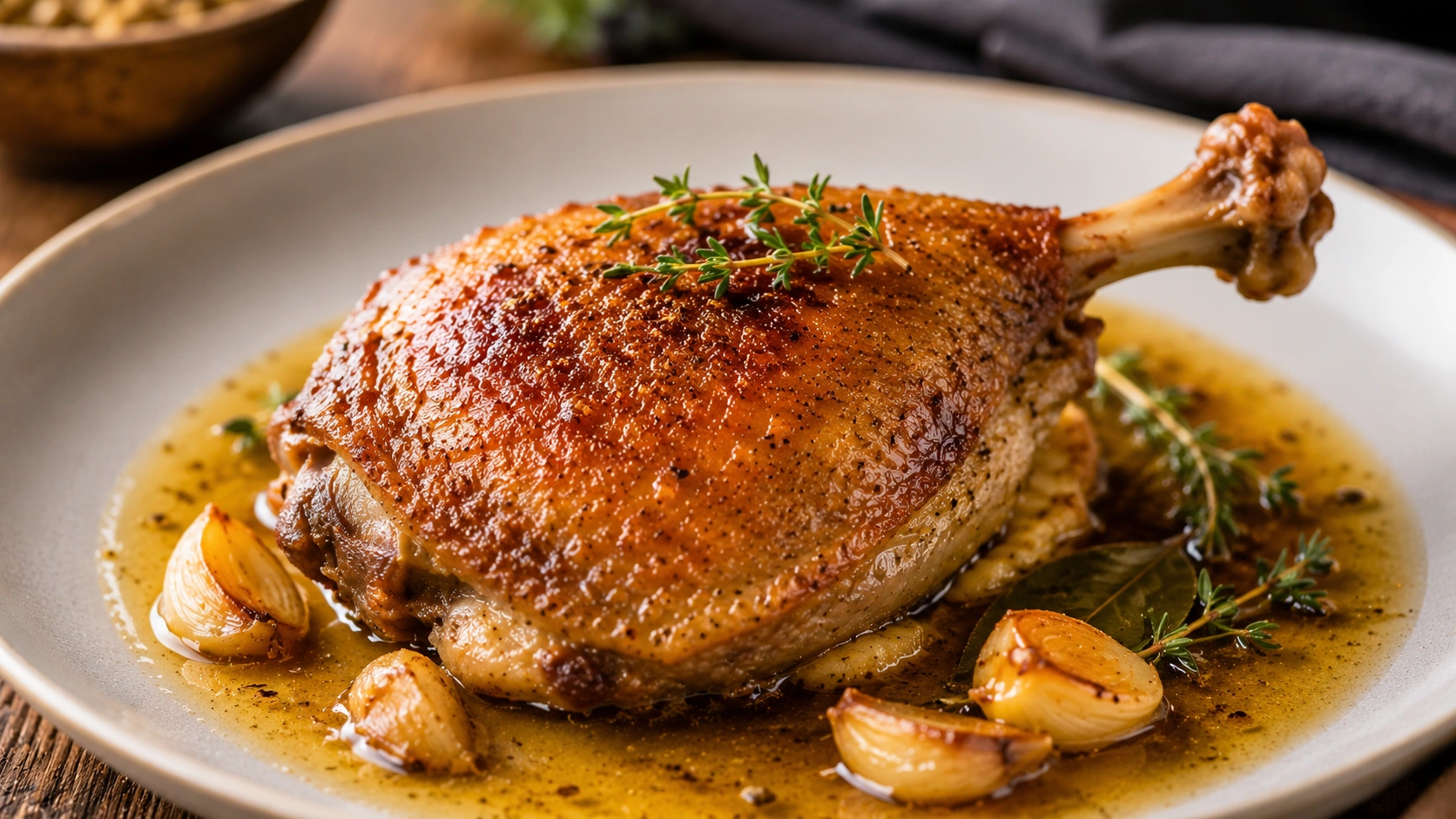 Gordon Ramsay Duck Confit Recipe Served with Crispy Skin