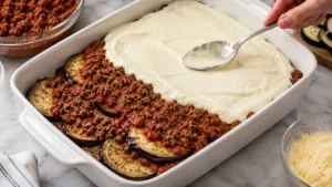 Layering the Moussaka