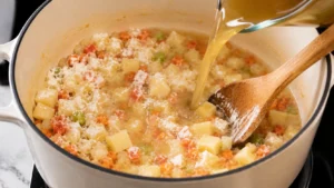 Making the Creamy Chowder Base
