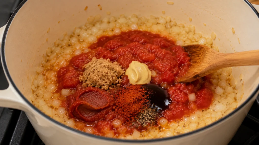 Making the Homemade Baked Bean Sauce
