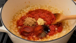 Making the Homemade Baked Bean Sauce