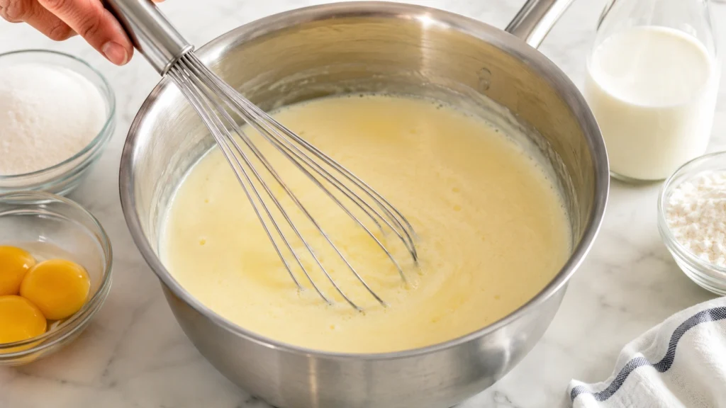 Mixing Custard for Rodney Scott Banana Pudding