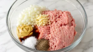 Mixing Ingredients for Turkey Burgers
