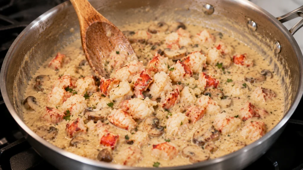 Mixing Lobster with the Sauce