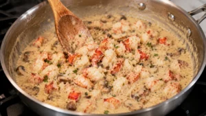 Mixing Lobster with the Sauce