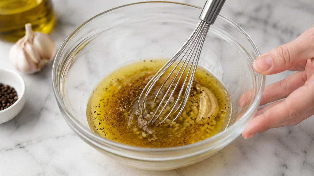 Mixing the French Dressing Ingredients