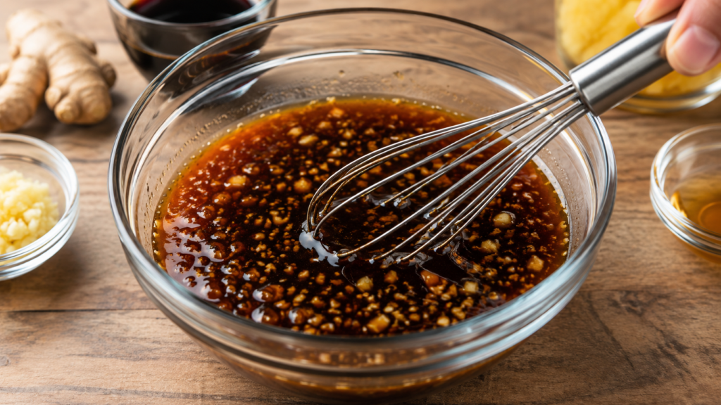 Mixing the Homemade Teriyaki Marinade