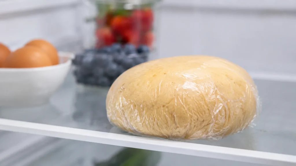 Pastry dough wrapped in plastic
