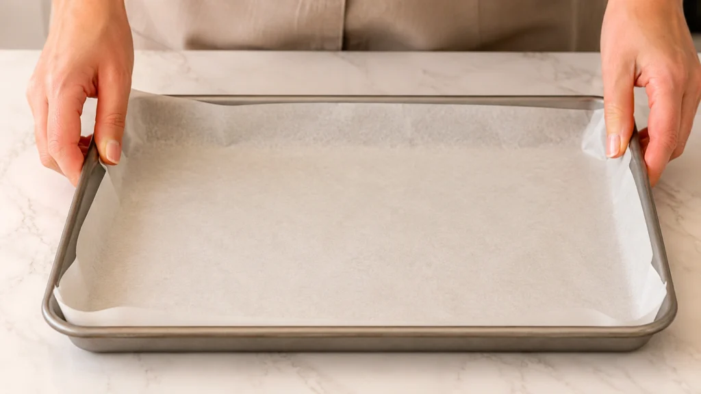 Preparing the Baking Sheet for Maple Nut Goodies