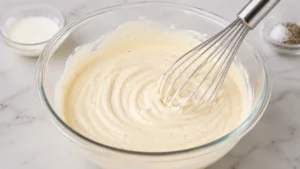 Preparing the Creamy Mac Salad Dressing