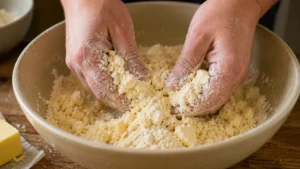 Rubbing butter into flour