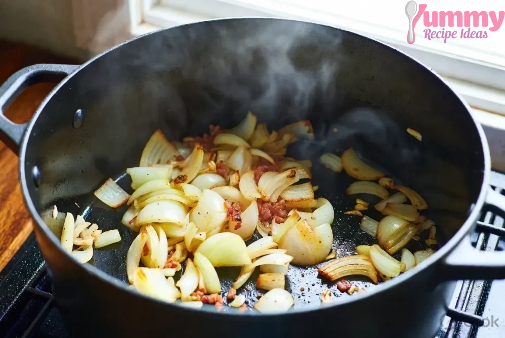 Sauté the onions and garlic