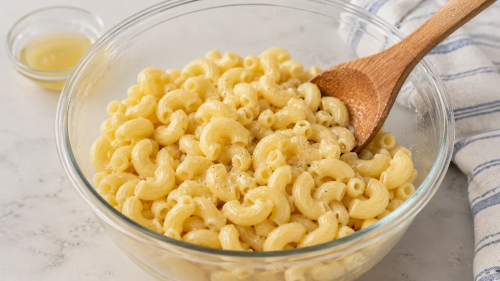 Seasoning Cooked Macaroni with Vinegar