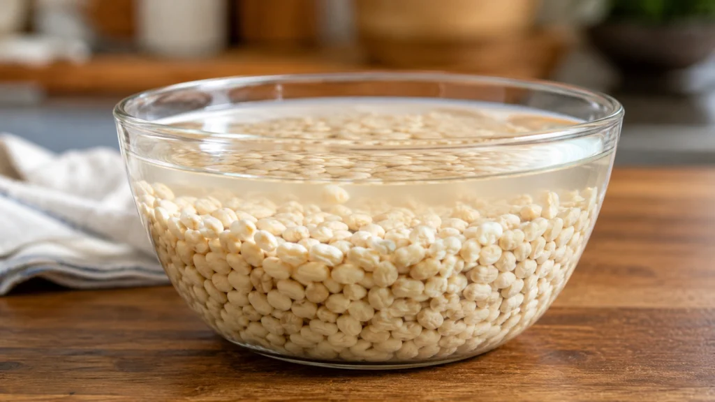 Soaking Navy Beans for Homemade Baked Beans