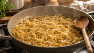 Softened Caramelized Onions Cooked Low and Slow for Chicken Tagine