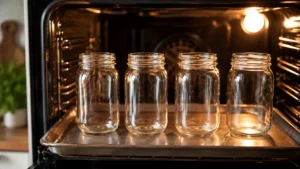 Sterilizing mason jars in oven