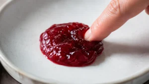 Testing jam set on plate