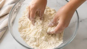 Working Lard into the Flour Mixture