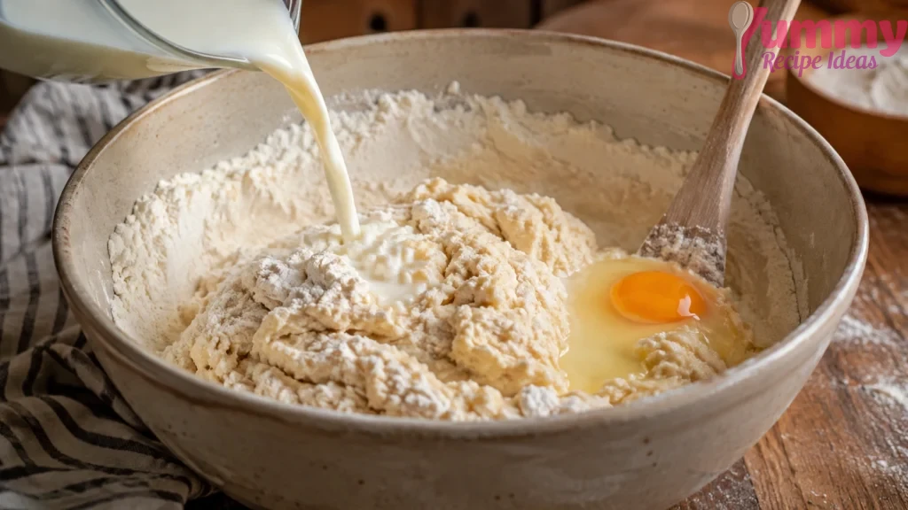 Adding Milk and Egg