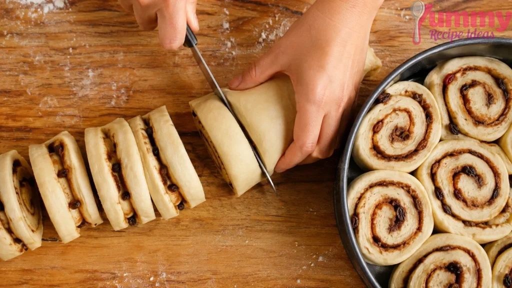 Cutting Cinnamon Rolls