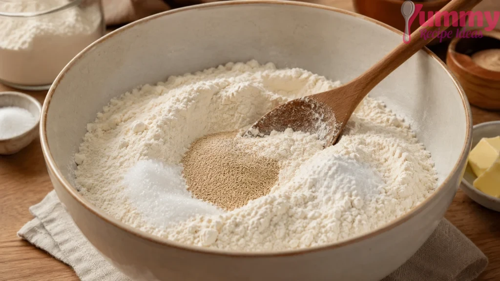 Mixing Cinnamon Roll Dry Ingredients