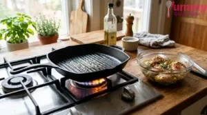 Preheating the Grill Pan