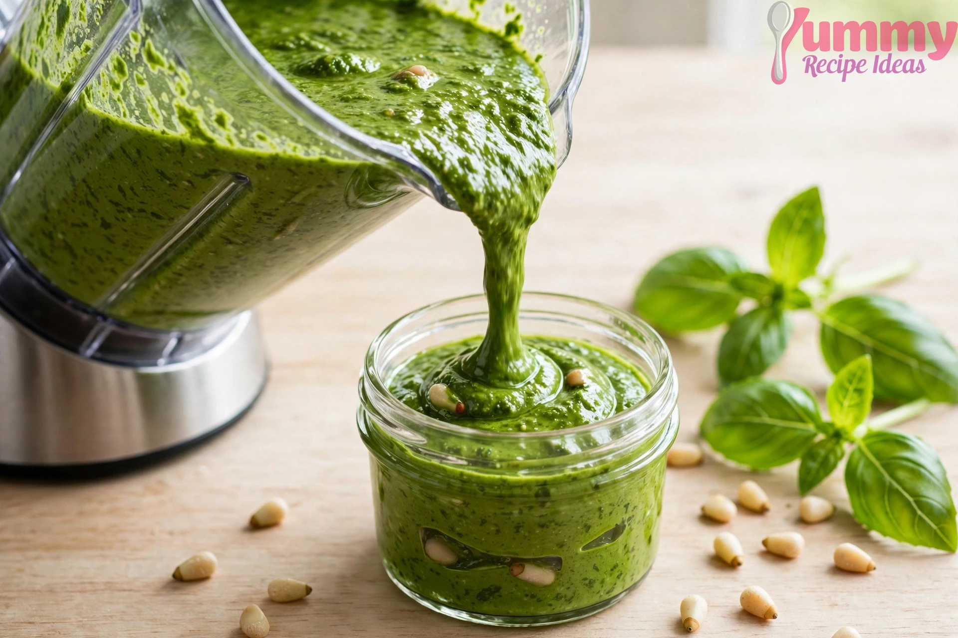 Gordon Ramsay Basil Pesto jar sealed with olive oil